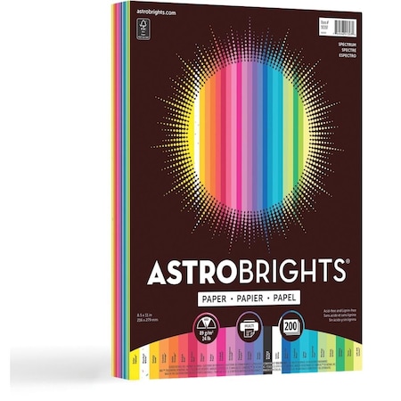 Easy-To-Organize 24 lbs Astrobrights Spectrum Multipurpose Paper, 200PK EA3739549